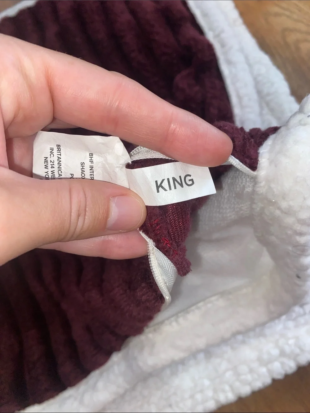 UGG Maroon Plush Sherpa Pillow Case with Cream Trim